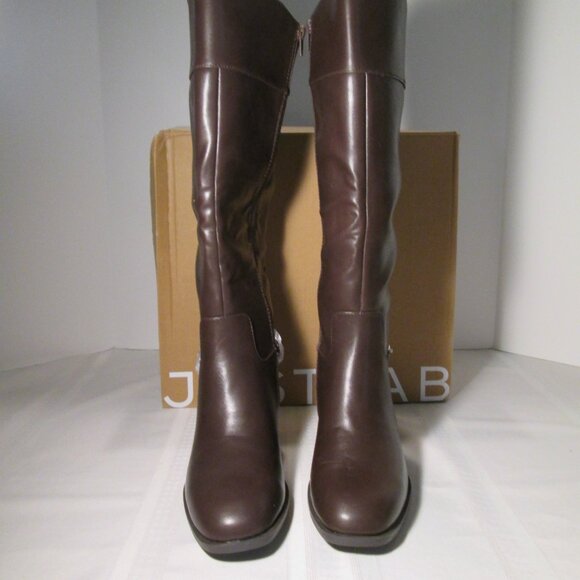 JustFab Payton Flat Boot Brown Sz 7.5 NIB - Picture 9 of 12